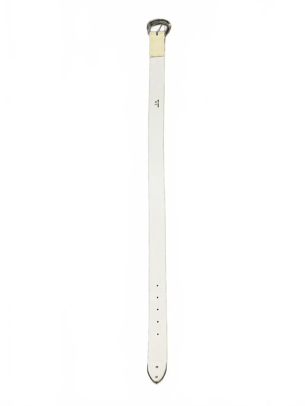 White Faux Leather Belt with Silver Buckle